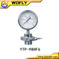 firm connection shock-proof steam boiler diaphragm pressure gauge